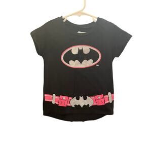 DC Justice League Batman Girls 6/6X Glitter Tee